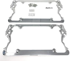 Superb LNF Exotic Sexy Dancers Girl License Plate Frame, Chrome/Clear with Cap