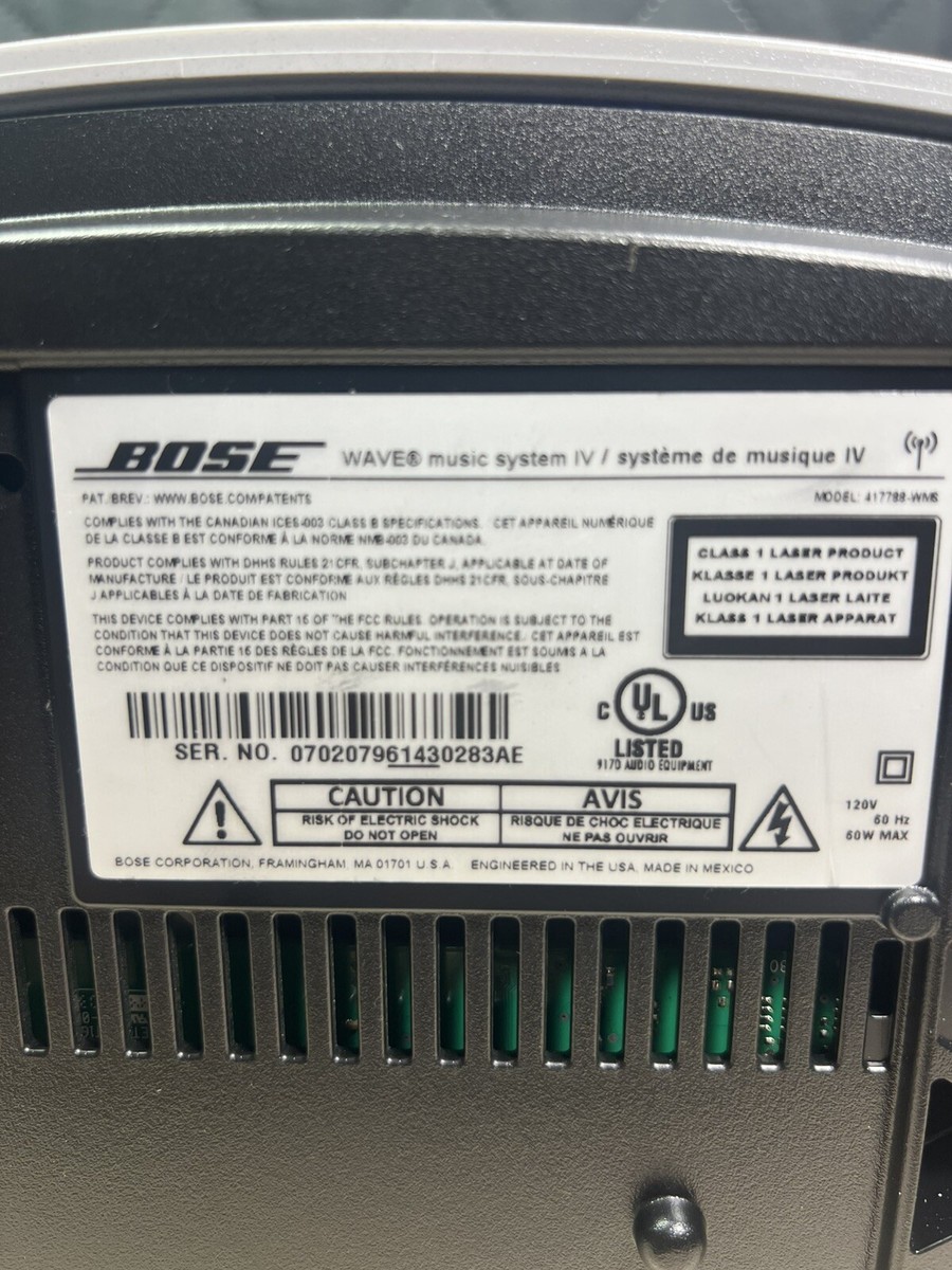 🚨BOSE Model 417788-WMS Wave Music System IV & Manufacture