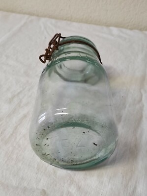 Bocal En Verre L'Idéale 3/4 Litre Vert - Vintage Conserve - 2 Disponibles