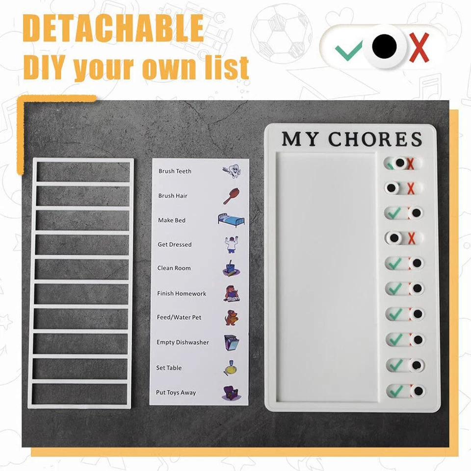 MY Chores Memo Board Plastic Daily To Do List My Chores Task Notepad Portable - Image 3 of 4