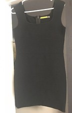 Alice Olivia Size M Black Sleeveless Sexy Thick Body Con Mini Dress R1 Sexy