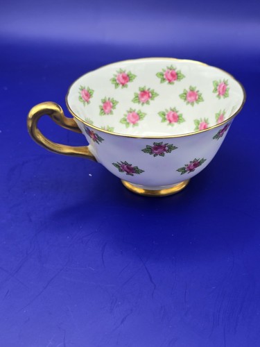 Tazza da tè vintage Royal Chelsea Fine Bone China rosa floreale made England - Foto 2 di 6