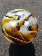 Akro Agate Peltier .61" Honey Brown Slag Good Condition Serious Marble A203