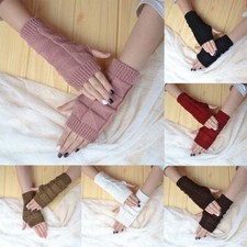 Knitted Thumb Gloves Half Arm Warmer Fingerless Gloves Long Knitted Gloves