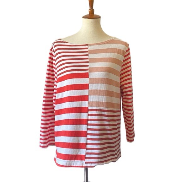 J. Crew patchwork striped top size Large - image 1