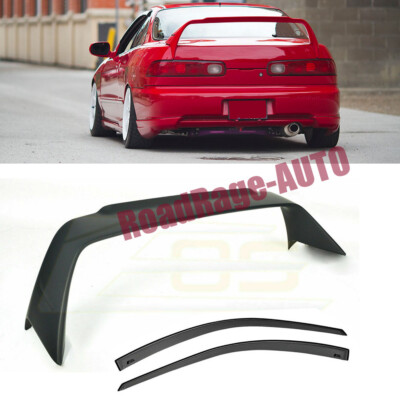MUGEN Style Rear Trunk Wing Spoiler For 94-01 Acura Integra + Window Visors 2Dr