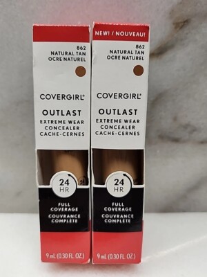 2-Covergirl Outlast Extreme Wear Concealer 862 Natural Tan - Full Coverage