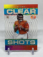Justin Fields 2021 Panini Illusions Clear Shots Insert RC Light Blue SN 028/299
