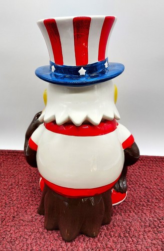 Vintage Sneagle (Zio Sam) Patriotic Biscottiera Jar Great American Co. 1995 - Foto 3 di 9