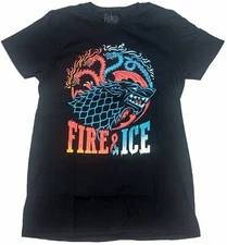 Game of Thrones Fire & Ice Dragons House of Stark HBO Mens T-Shirt