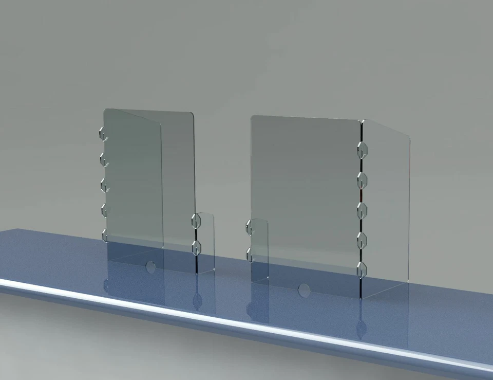 L-förmiger 2-seitiger NIESSCHUTZ Schüler Klassenzimmer Schreibtisch Schule Absperrung SCHILD