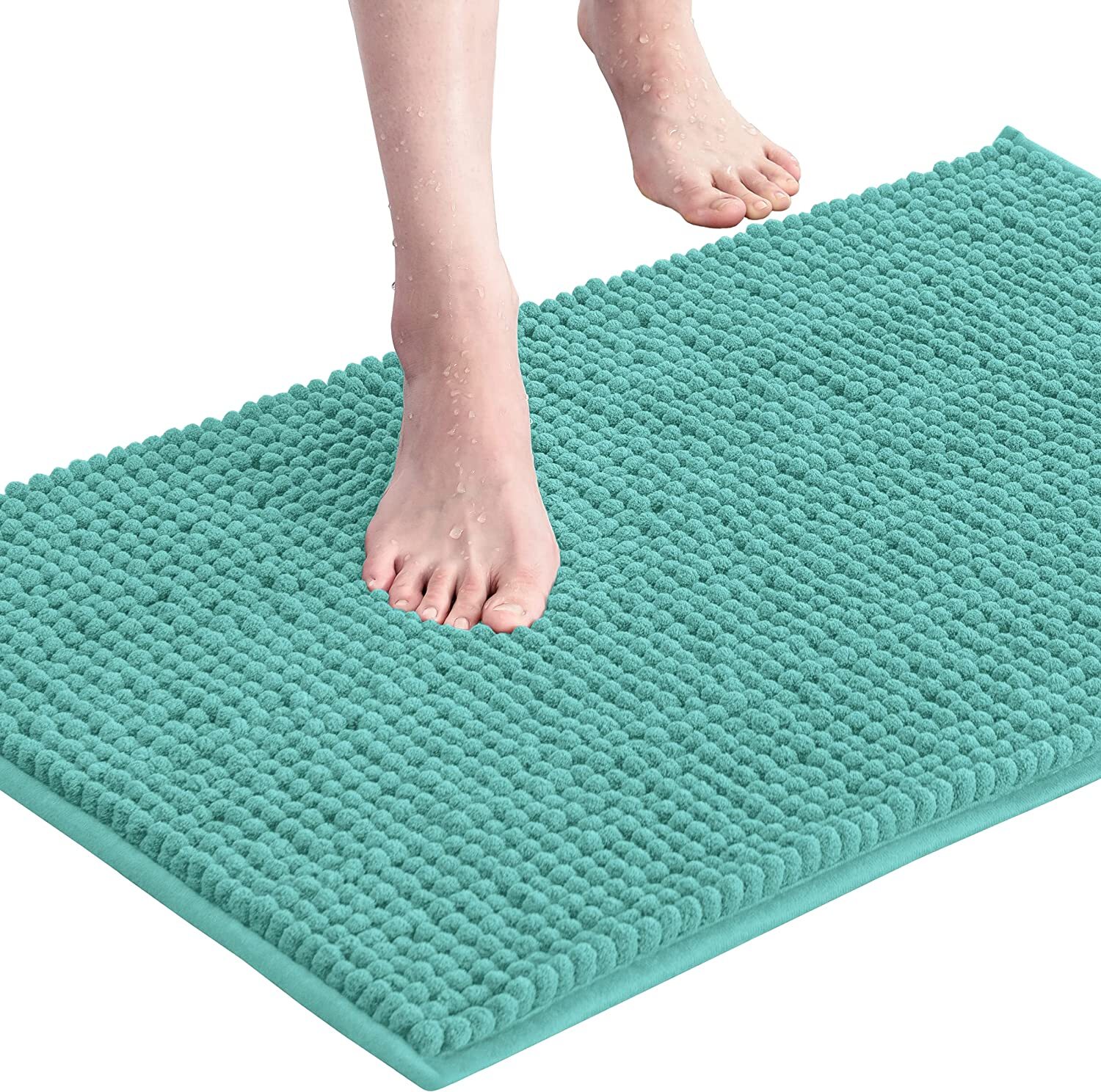 subrtex Bathroom Rugs Chenille Bath Rug Soft Short Plush Bath Mat Soft