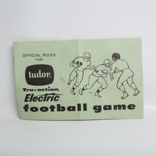 Tudor Tru Action Electric Football Official manual Official Rules  1965