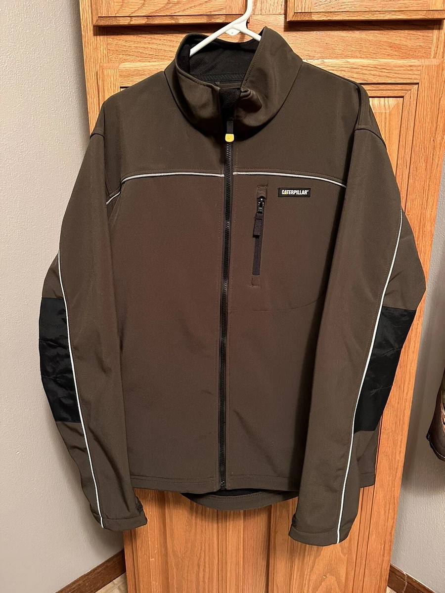CAT Caterpillar workwear redefined men s large coat jacket full zip brown EUC