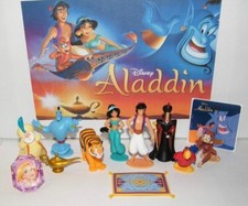 Disney Aladdin Deluxe Figure Set of 12 with Bonus Ring and Sticker