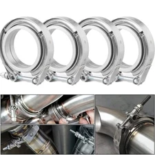 4PCS 3inch Stainless Steel V-Band Clamp SS 304 flange Vband Exhaust Downpipe