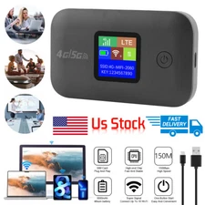 Portable 4G/5G LTE Wireless WiFi Router Mobile Broadband MIFI LCD Hotspot Car
