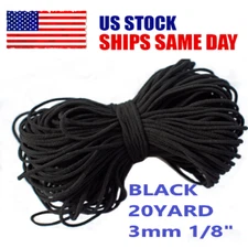 BLACK Round Elastic Cord Band String For DIY Make Face Mask Trim Spandex 3mm 