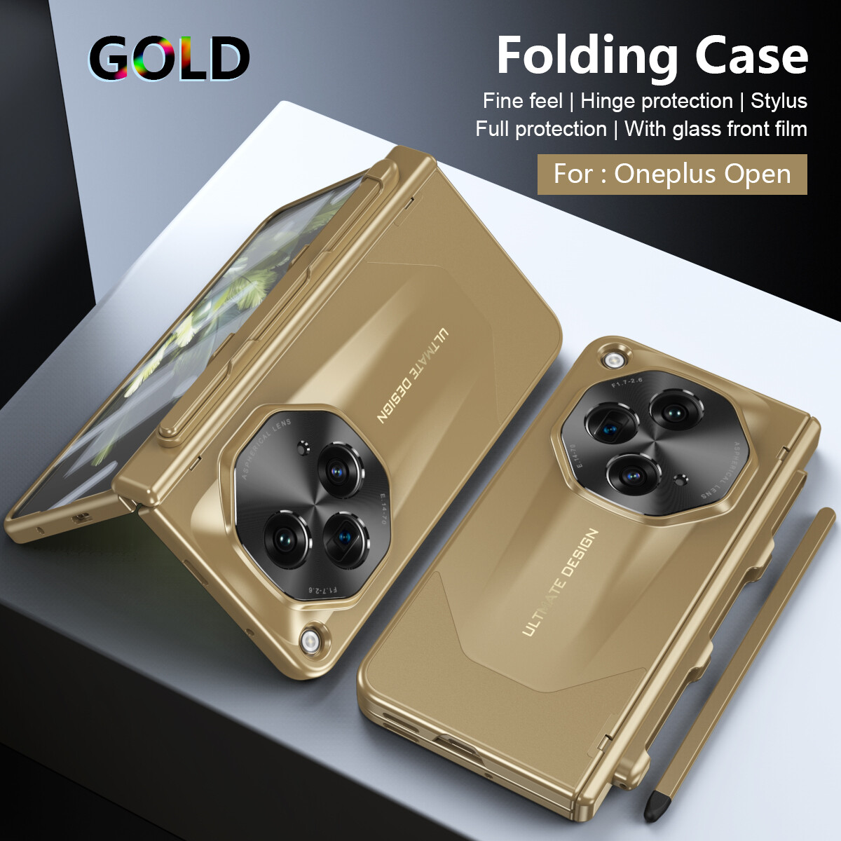 For OnePlus Open Full Body Hinge Case with Screen Protector Stylus Pen  Holder