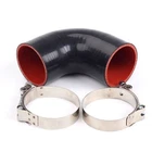 3.5" 89mm Silicone Hose/Intake/Intercooler Pipe 90 Degree Elbow Coupler +2xClamp