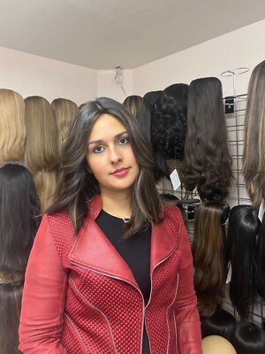 Malky Wig Sheitel European Multidirectional 15'' Straight Brown/ Highlights #8/4