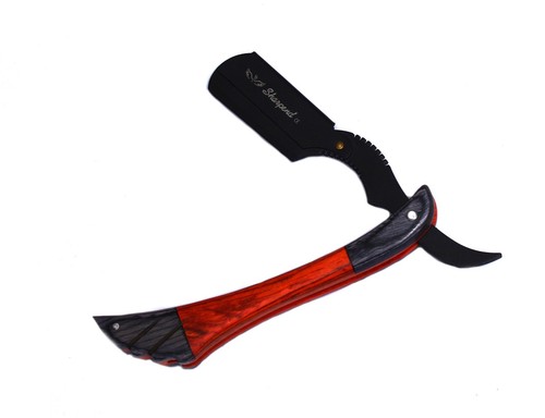 STRAIGHT BARBER EDGE STEEL RAZORS FOLDING SHAVING KNIFE WITH 10 PCS BLADES - Picture 3 of 6