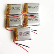 5pcs 1000mAh 3.7V Li Po Rechargeable Battery 102535 for Recorder Watch Speaker