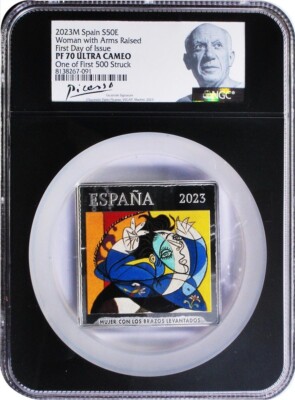 Chapado en Laton 　シルバ　Palladium Picaso 2023 Spain 14.6oz Silver Picasso 8 pc. Legacy Set NGC PF70