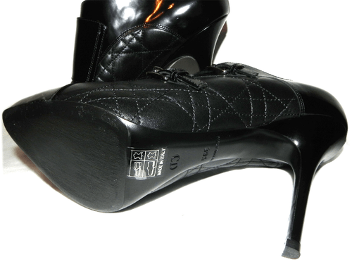 $1175 Christian Dior Pumps City Black Cannage Quilted Boots Buckle Booties 38- 7 - Picture 11 of 11