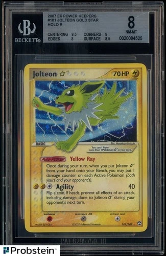 2007 Pokemon Gold Star Ex Power Keepers #101 Jolteon Holo BGS 8 NM-MT