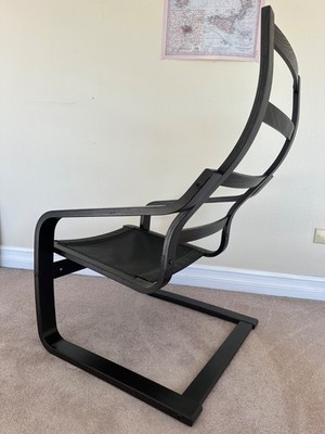 IKEA Poang Chair Replacement Part Left Curved Main Support +Screw/Washer  Black