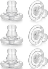 18K Gold Silicone Earring Backs, 6Pcs Replacements for Studs/Droopy Heavy Earrin