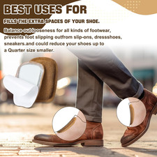 3 Pairs Shoe Tongue Pads Soft Suede Leather Self Adhesive Inserts for Men Wom...