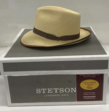 VTG Stetson Men's Hand Woven Panama Straw Hat Made in Ecuador Size 6 7/8 New