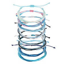 8Pcs Braided Rope Bracelet for Birthday Friendship Blue Series