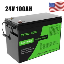 24V 100Ah Lithium Battery LiFePO4 Deep Cycle RV Trolling Motor Marine Boat BMS