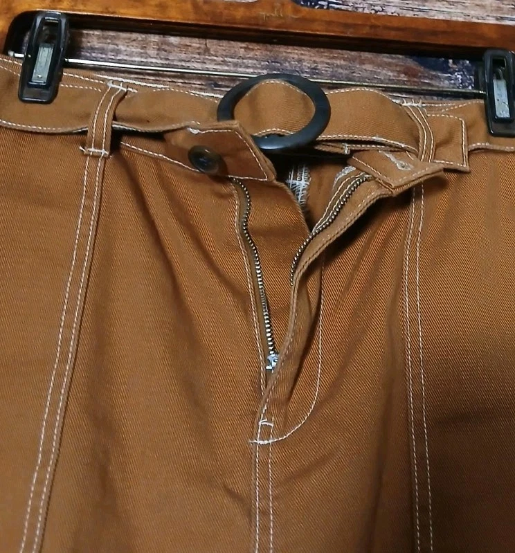 Falda Denim Co Talla 10 Marrón Cinturón Parche Bolsillo Cremallera Mosca 100% Algodón Corta Foto 4 de 4