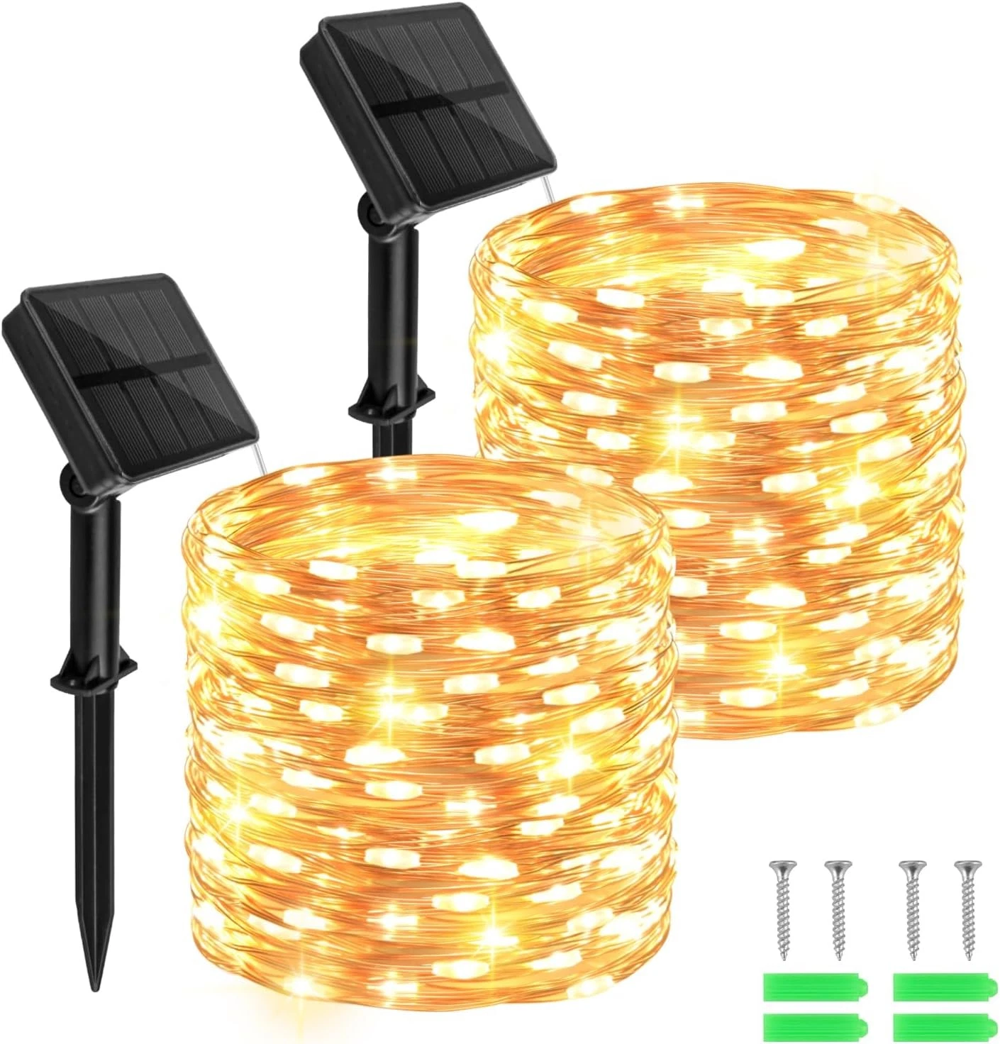 Solar Fairy Lights Outdoor Waterproof,39.4ft 120LED 39.4ft, Warm White