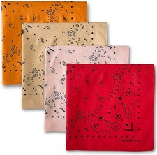 Premium Soft Cotton Bandanas Pack for Men and Women Paisley 22 x 22 inches