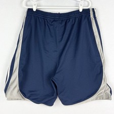 Adidas Men's Navy Blue Athletic Shorts With Silver Stripes  Mesh Size XL