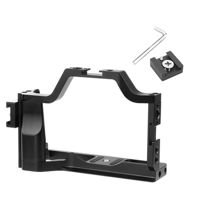 Black Camera Cage For Canon EOS M50 M5 SLRW/Cold Shoe Mount 1/4'' 3/8'' Hole