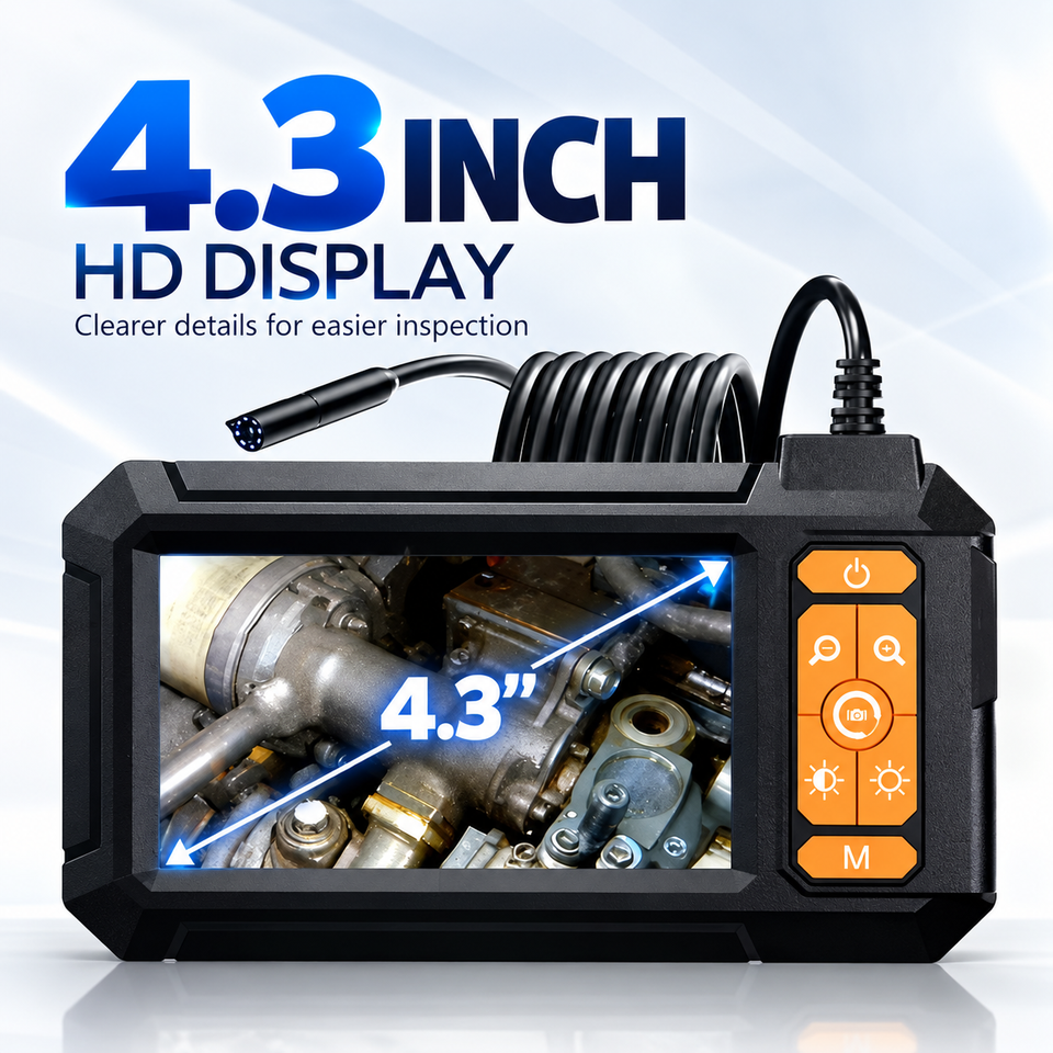 4.3'' Industrial Endoscope LCD 1080P HD 2M Screen Waterproof Inspection ...
