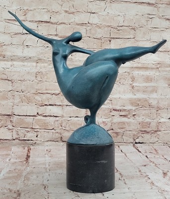 Nude Bronze Sculpture Abstract Mid Century Modern Milo Modernist Artwork Gift