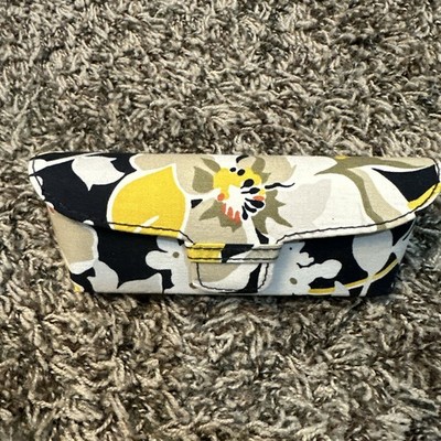 Vera Bradley Yellow Eyeglass Case Black Floral Sunglass 