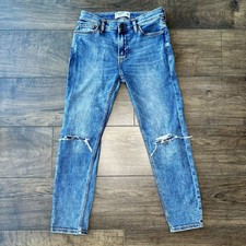 Abercrombie Kids Boys Jeans Size 11/12 Taper Fit - Distressed Blue Denim