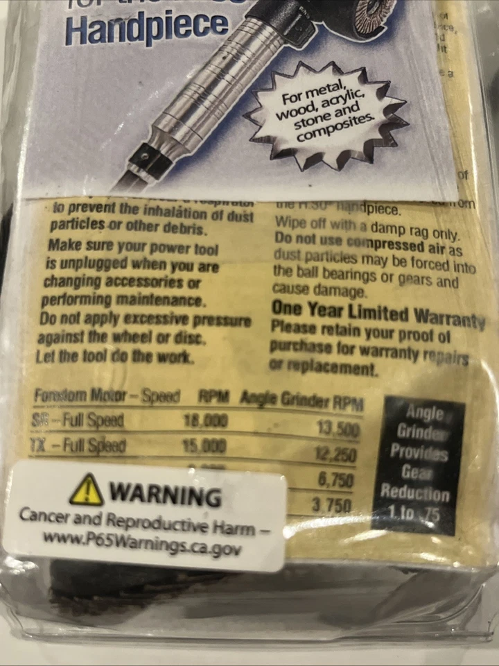 Accesorio de amoladora angular Foredom de 2” para pieza de mano H.30 Foto 2 de 4