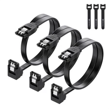Cable Matters 3-Pack 18in SATA III 6Gbps Right Angle 90° Data Cables for SSD HDD
