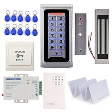 Waterproof Metal RFID Keypad Door Entry Systems & 600lbs Electric Magnetic Lo...