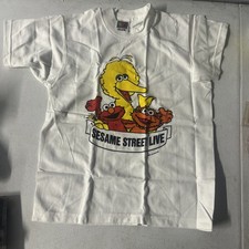 Vintage Sesame Street Live Elmo T Shirt Kids Youth 10/12 Small Big Bird Zoe