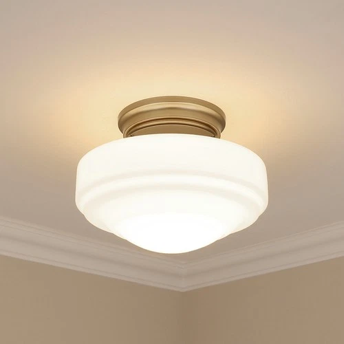 Golden Lighting 0508-SF Ingalls 12"W Semi-Flush Ceiling Fixture - Matte Black / - Picture 2 of 12